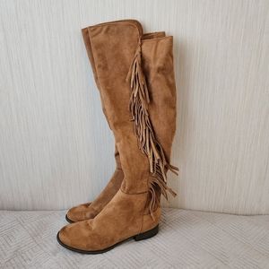 Brown Fringed Boots
